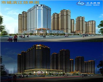 寧夏市城濱江-樓體亮化設計